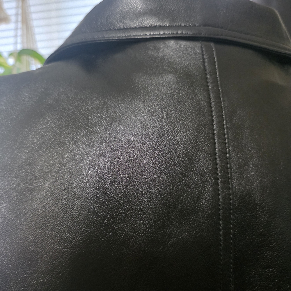 Wilsons Leather Black Vest Biker Goth Leather Zipper Vest - Picture 5 of 8